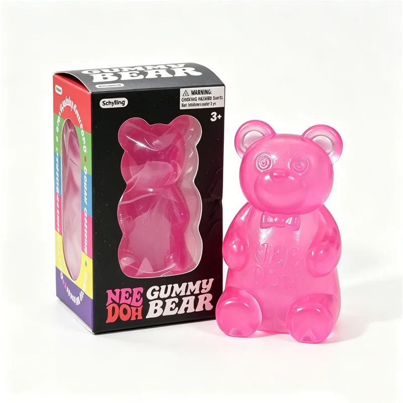 Squishy Fidget Sensory Toy ADHD Anti Anxiety Stress Relief Cute Transparent Jelly Gummy Bear TPR Stretch Squeeze Vent Needoh