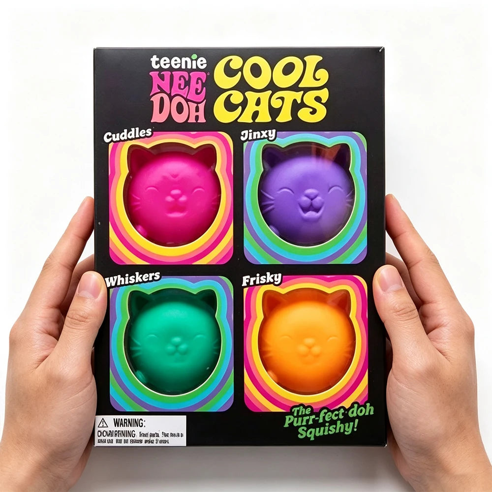 Needoh Cool Cat Maltose Squishy Toys Slow Rise Stress Relief Ball Sensory Fidget Toys for Adult Anti-Anxiety Sensory Toys Adult
