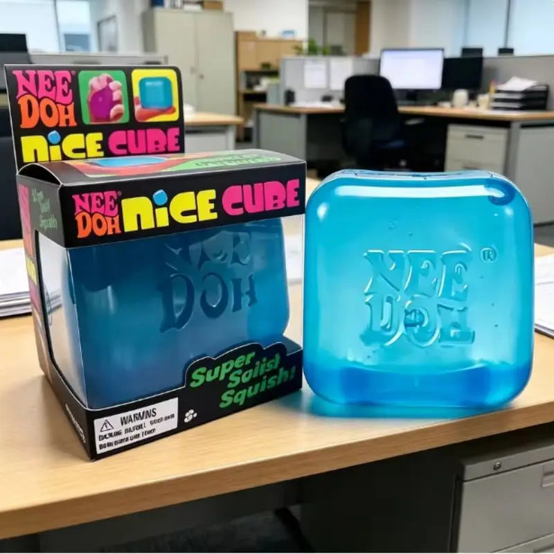 NeeDoh Nice Cube Squish Toy, Soft Jelly Squeeze Stress Relief Fidget Toy, Sensory NeeDoh for Teens & Adults