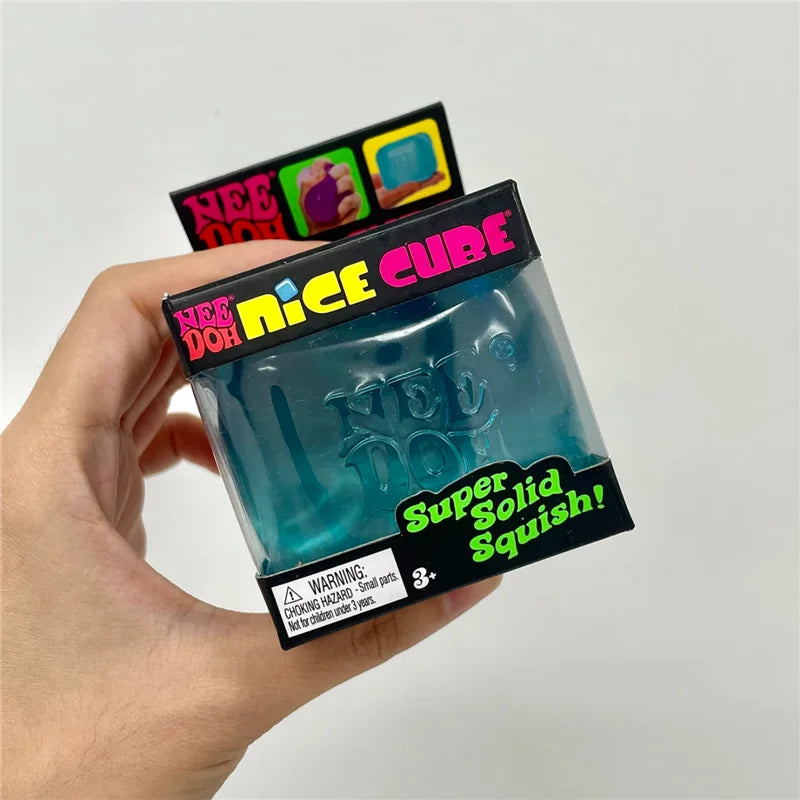 Maltose Needoh Nice Cube Clear Solid Squish Squeeze Fidget Toy Slow Rebound Stress Anxiety Relief Sensory Relax Desk Toy Gift