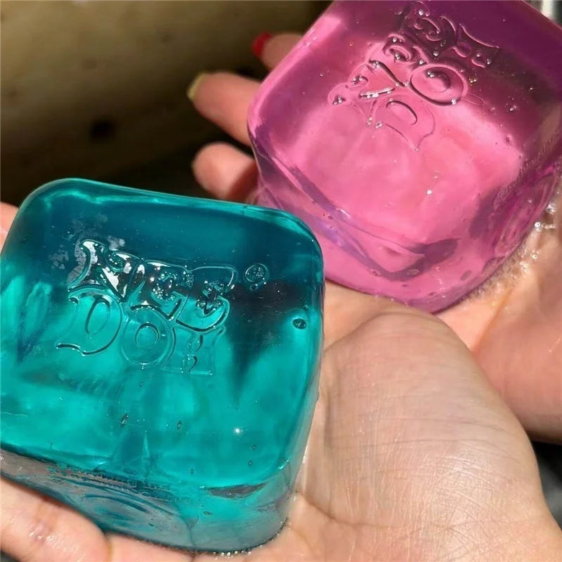 Maltose Needoh Nice Cube Clear Solid Squish Squeeze Fidget Toy Slow Rebound Stress Anxiety Relief Sensory Relax Desk Toy Gift