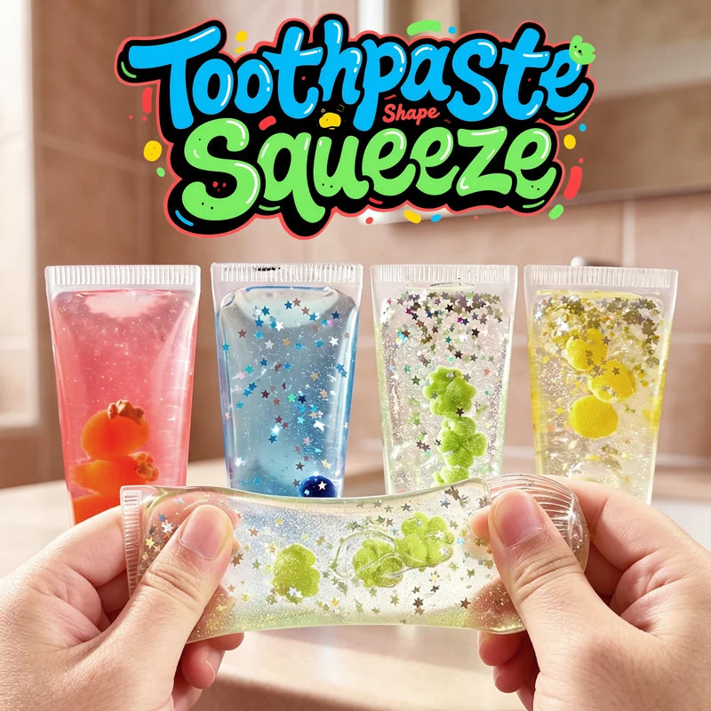 Fruit Maltose Toothpaste Squish Toy Soft Slow Rising Squeeze Fidget Toy Glitter Sensory Stress Relief Novetly Toy for Party Gift