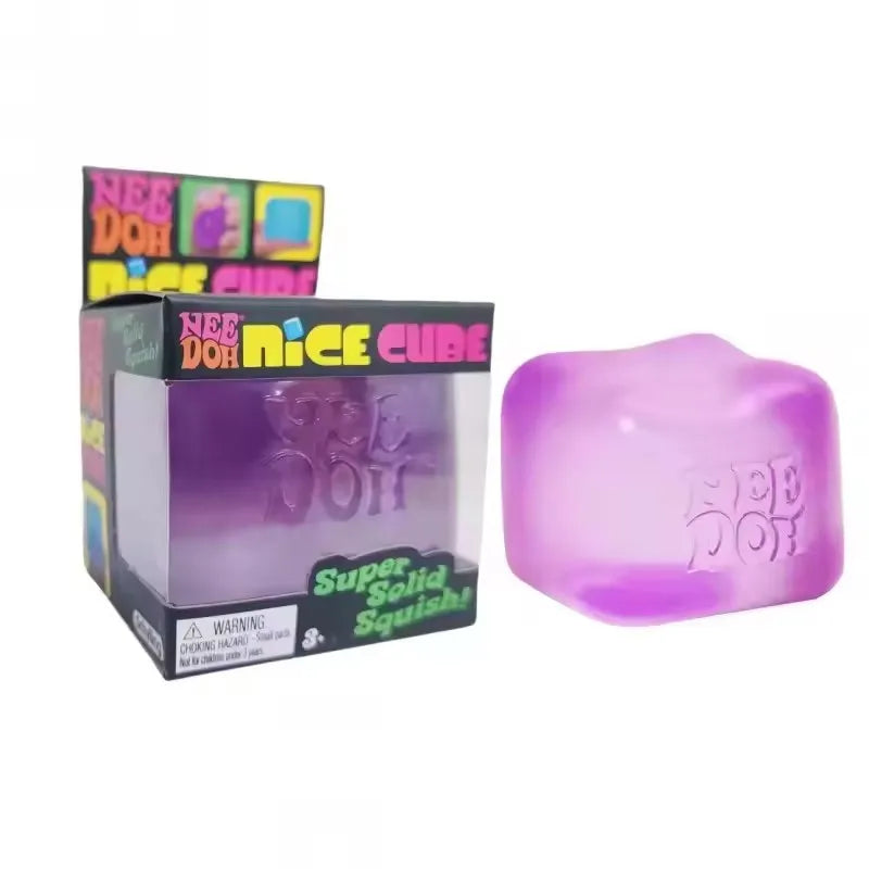 NeeDoh Nice Cube Squish Toy, Soft Jelly Squeeze Stress Relief Fidget Toy, Sensory NeeDoh for Teens & Adults