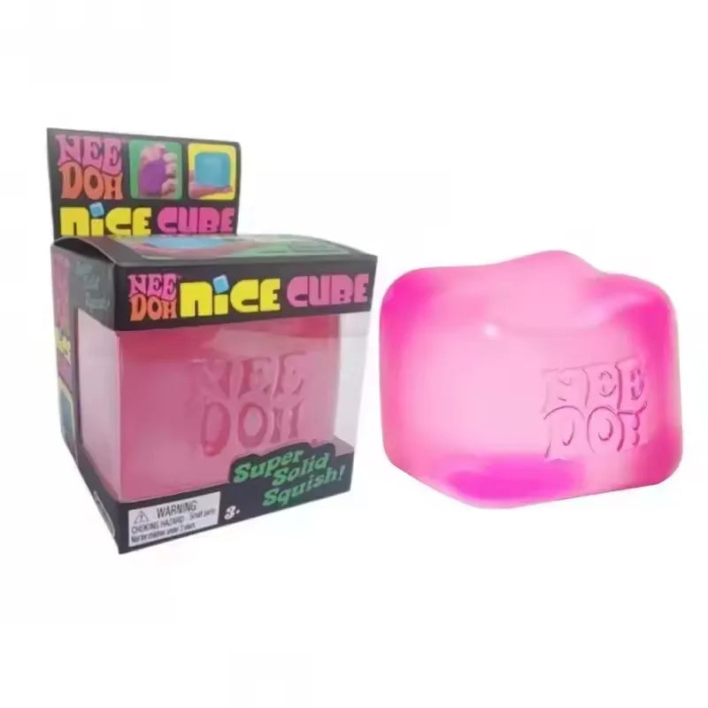NeeDoh Nice Cube Squish Toy, Soft Jelly Squeeze Stress Relief Fidget Toy, Sensory NeeDoh for Teens & Adults