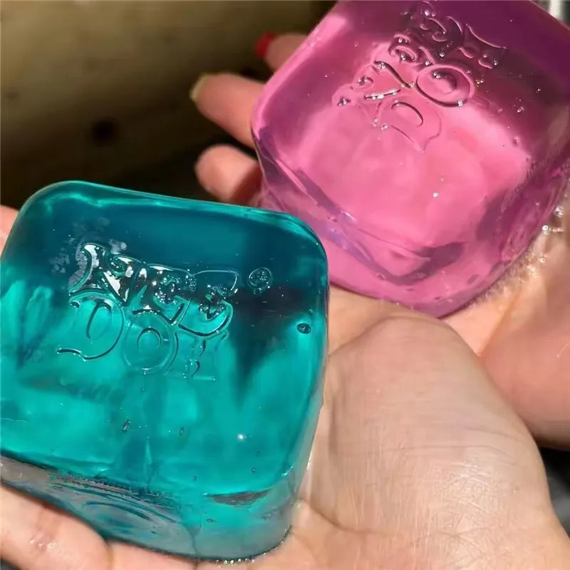 NeeDoh Nice Cube Squish Toy, Soft Jelly Squeeze Stress Relief Fidget Toy, Sensory NeeDoh for Teens & Adults