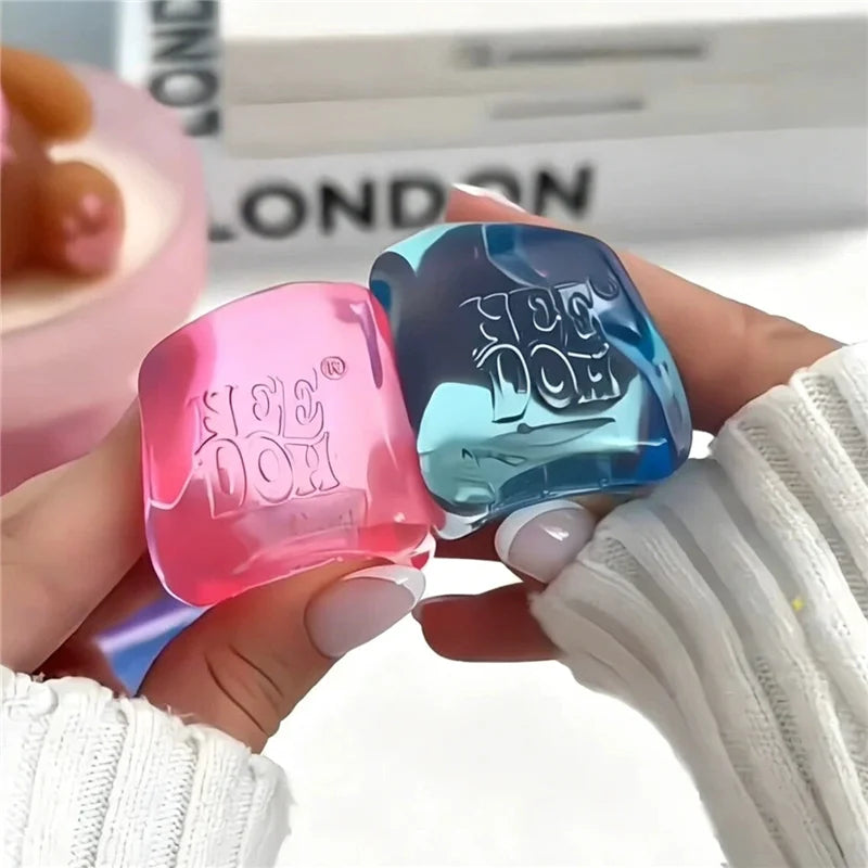 New Needoh Nice Ice Baby Fidget Cube Set 4 Pack Super Solid Squish Sensory Toys Non-toxic Squeeze Toys for ADHD and Autism Gift