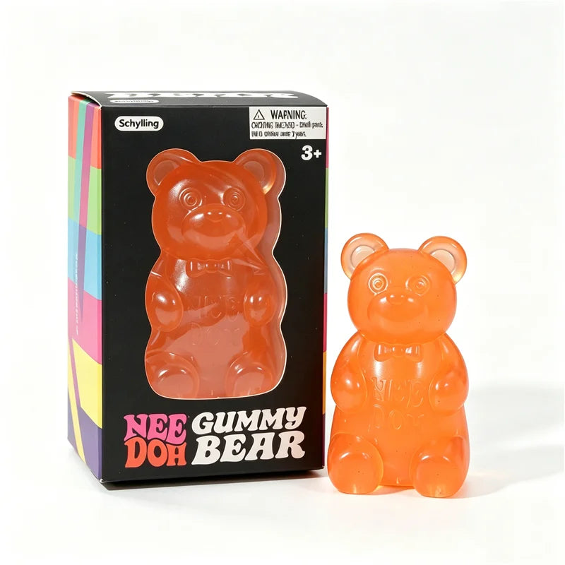Squishy Fidget Sensory Toy ADHD Anti Anxiety Stress Relief Cute Transparent Jelly Gummy Bear TPR Stretch Squeeze Vent Needoh