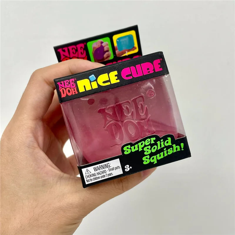 Maltose Needoh Nice Cube Clear Solid Squish Squeeze Fidget Toy Slow Rebound Stress Anxiety Relief Sensory Relax Desk Toy Gift