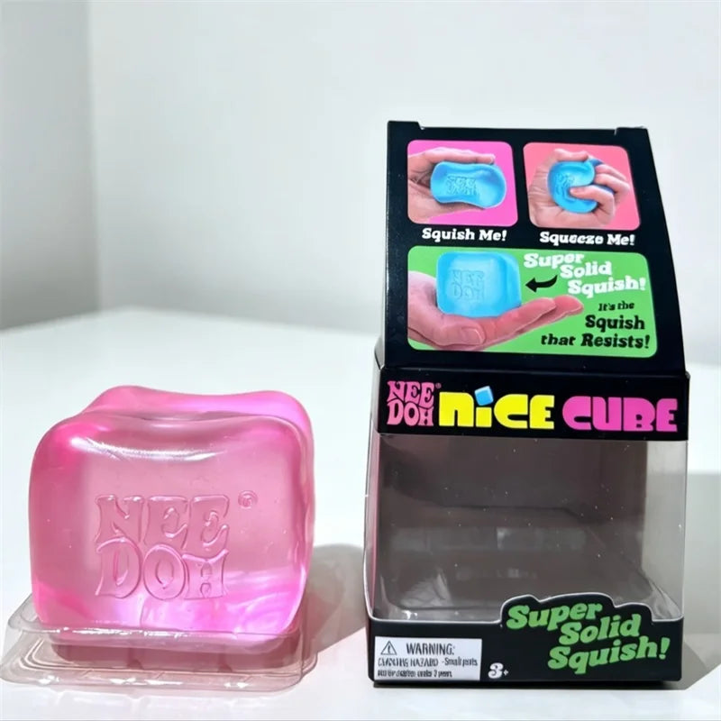 Maltose Needoh Nice Cube Clear Solid Squish Squeeze Fidget Toy Slow Rebound Stress Anxiety Relief Sensory Relax Desk Toy Gift