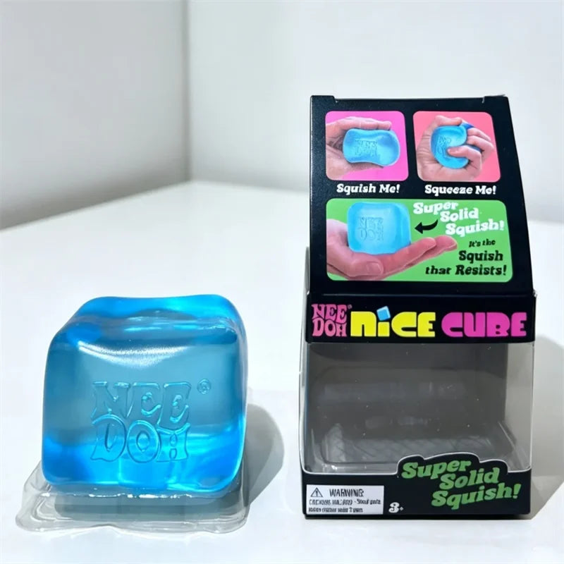 Maltose Needoh Nice Cube Clear Solid Squish Squeeze Fidget Toy Slow Rebound Stress Anxiety Relief Sensory Relax Desk Toy Gift