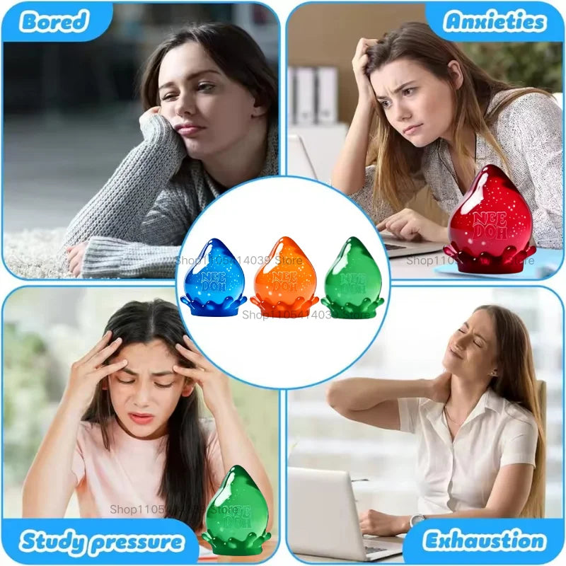 New Needoh Dreamy Water Drop Marbled Cube Malt Sugar Squish Toy Soft Squeeze Anxiety Relief Fidget Toy Surprise Blind Box