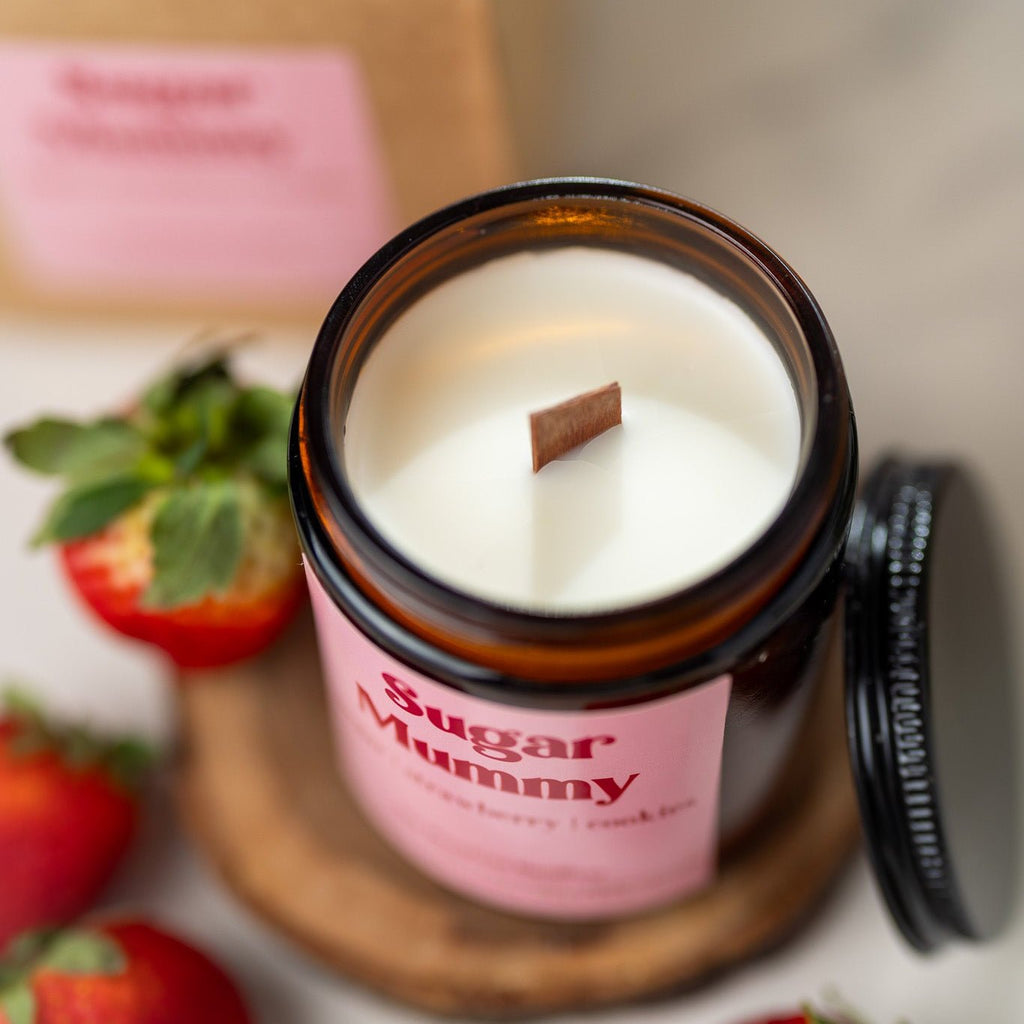 Sugar Mummy Candle – 8 oz Amber Jar Soy Candle – Funny Sweet Gift – Cozy Home Fragrance