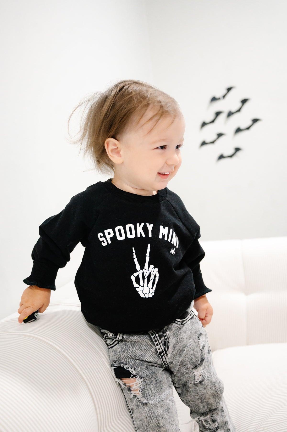 Organic Cotton Spooky Mini Crewneck Sweatshirt