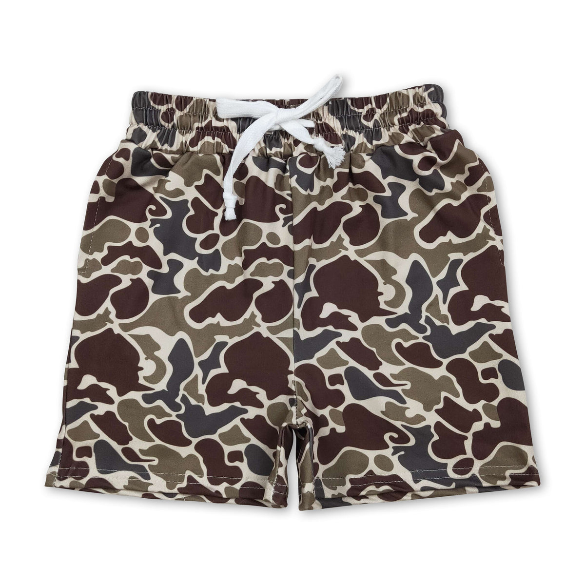 Brown camo kids boys summer shorts