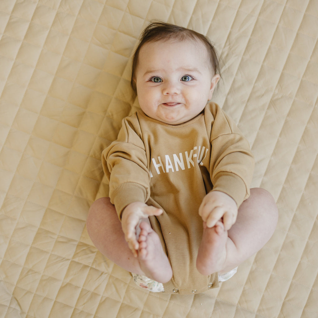 Thankful Sweatshirt Romper - more colors