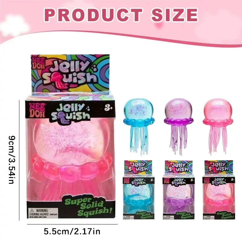 Squishies Nee Doh Jellyfish  Squish Toy Fidget Toy, Water Sensory Soft Jelly Squeeze Stress Relief Fidget Toy Squeeze Blind Box