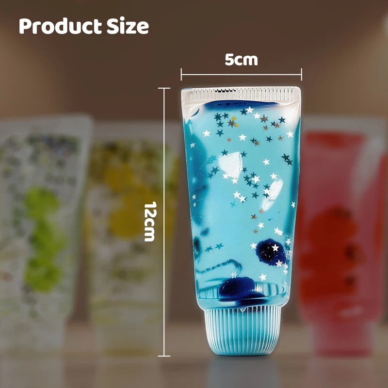Fruit Maltose Toothpaste Squish Toy Soft Slow Rising Squeeze Fidget Toy Glitter Sensory Stress Relief Novetly Toy for Party Gift