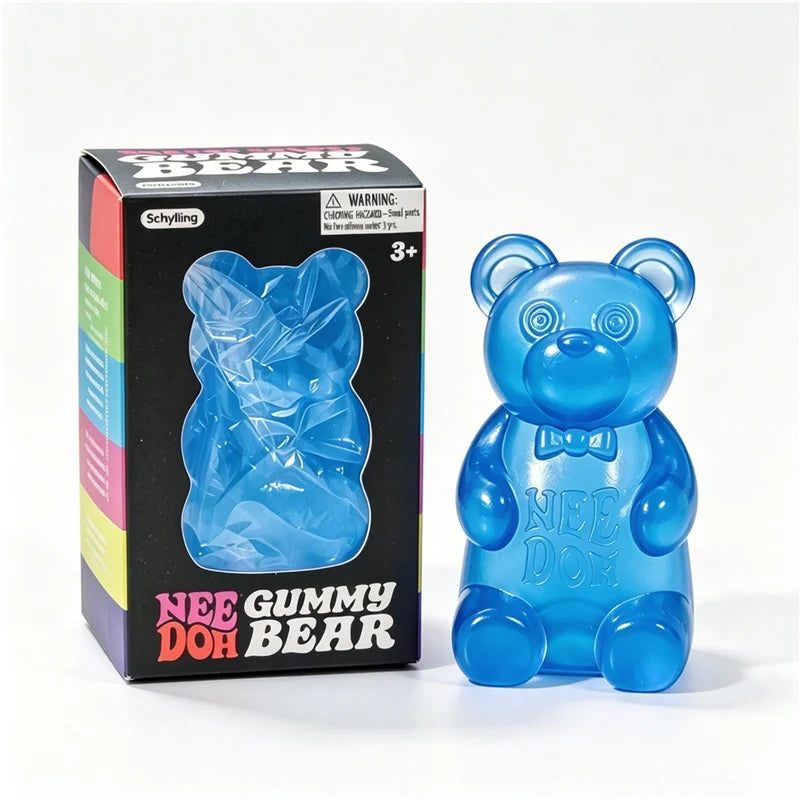 Squishy Fidget Sensory Toy ADHD Anti Anxiety Stress Relief Cute Transparent Jelly Gummy Bear TPR Stretch Squeeze Vent Needoh