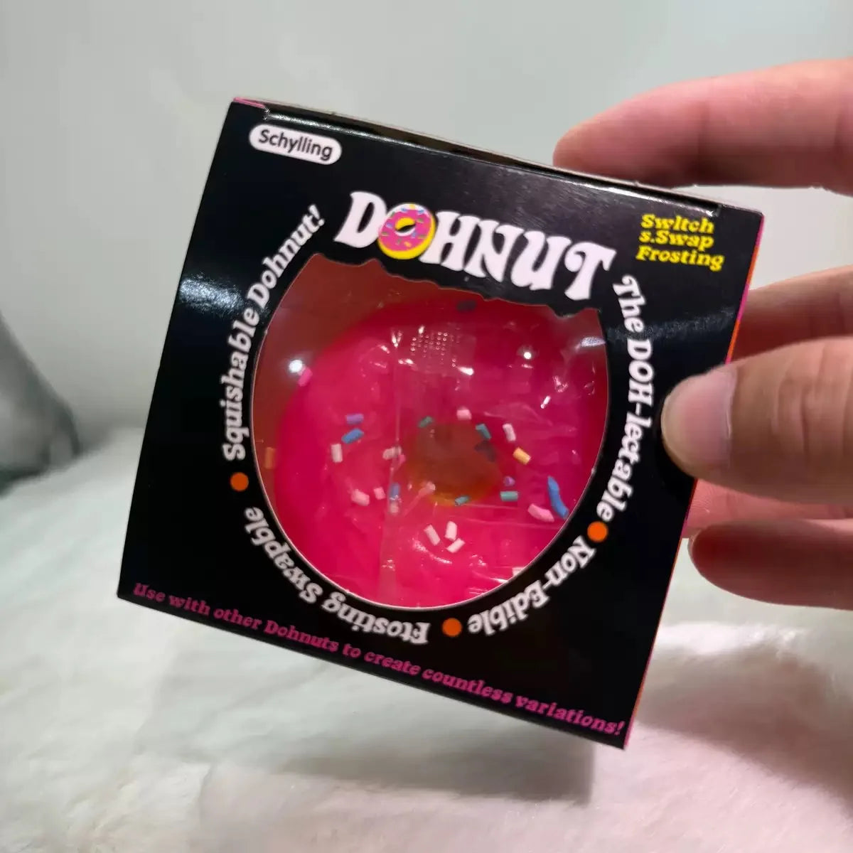 2026 NEEDOH TPR Donut Candy Pressure Cube, Soft Squeeze Toy, Portable Relief Gift for Adult ADHD Office