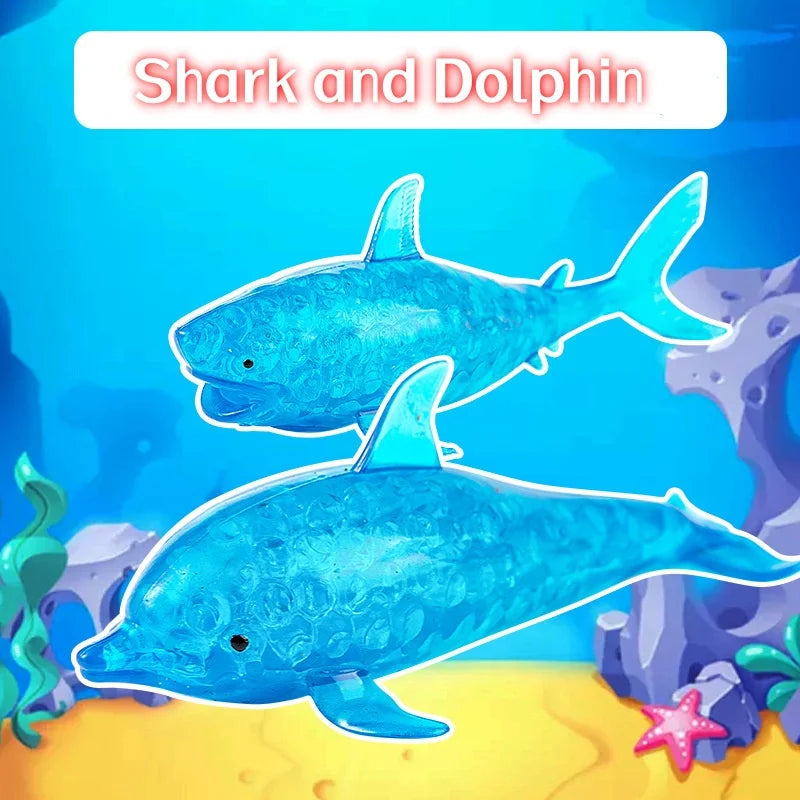 Squishy Shark Stress Balls Dolphin Squeeze Ball Stretchy Stress Squish Ball Sea Animal Squeeze Squishy Toys for Kids Adults