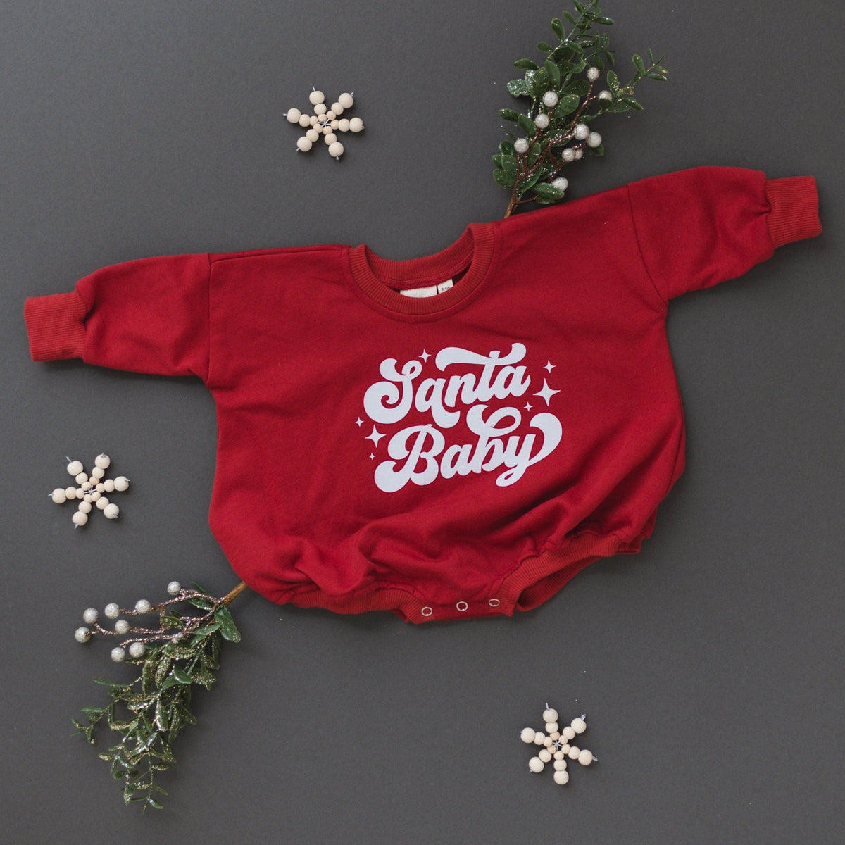 Santa Baby Sweatshirt Romper
