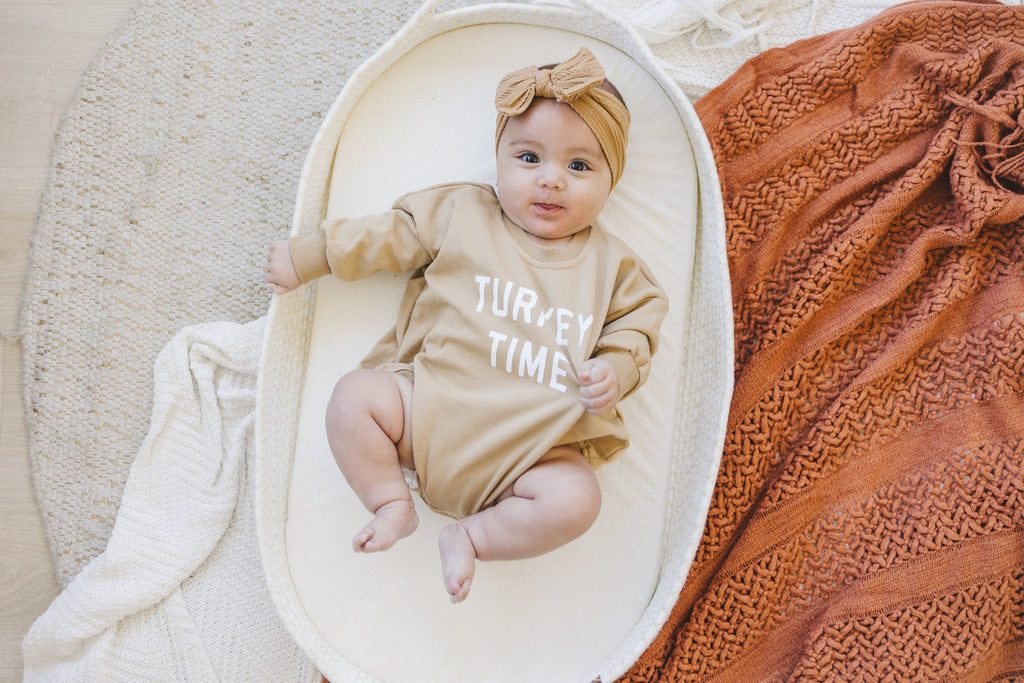Turkey Time Sweatshirt Romper  - more colors