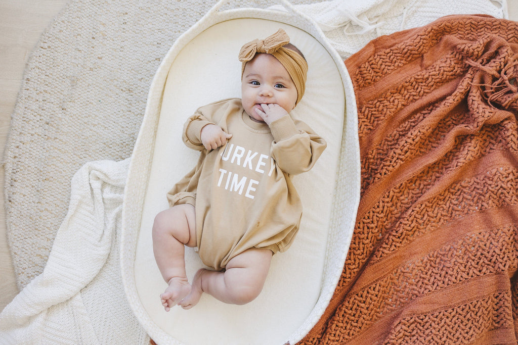 Turkey Time Sweatshirt Romper  - more colors