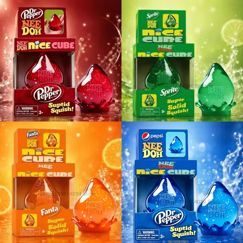 New Needoh Dreamy Water Drop Marbled Cube Malt Sugar Squish Toy Soft Squeeze Anxiety Relief Fidget Toy Surprise Blind Box