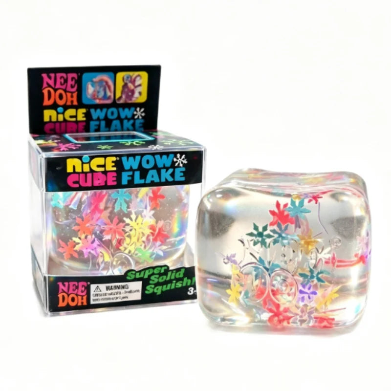 NeeDoh Nice Cube Spooky Halloween Fidget Squish Toy Squeeze Cube with Pumpkin Spider Skull Glitter for Stress & Pressure Relief