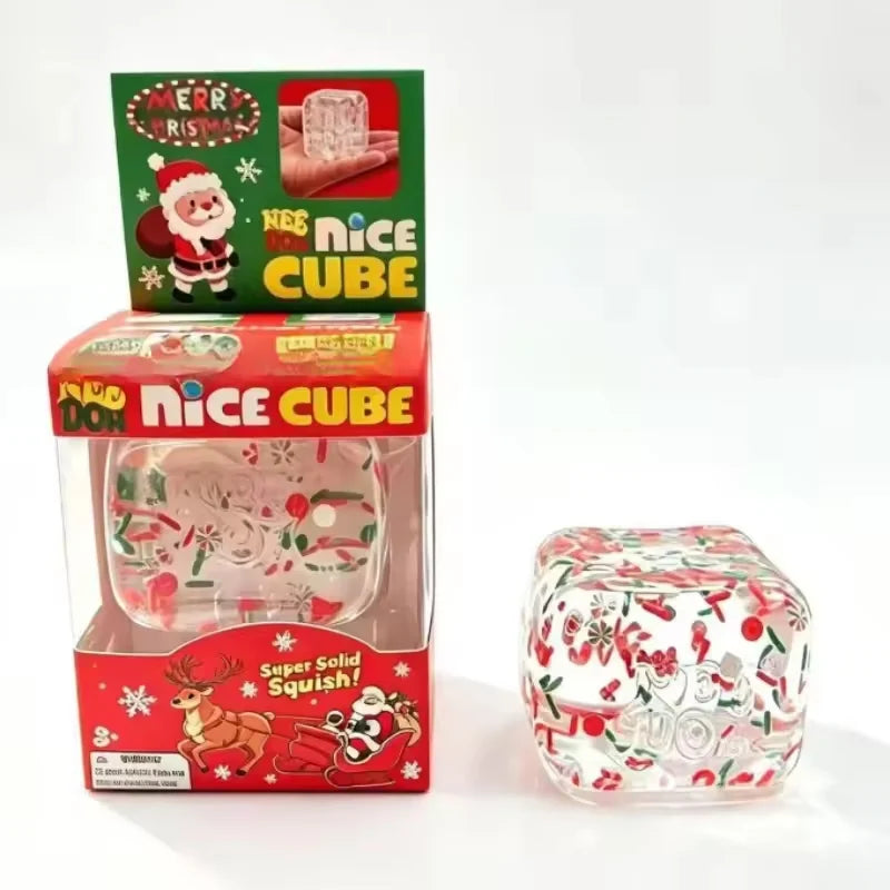 NeeDoh Nice Cube Spooky Halloween Fidget Squish Toy Squeeze Cube with Pumpkin Spider Skull Glitter for Stress & Pressure Relief