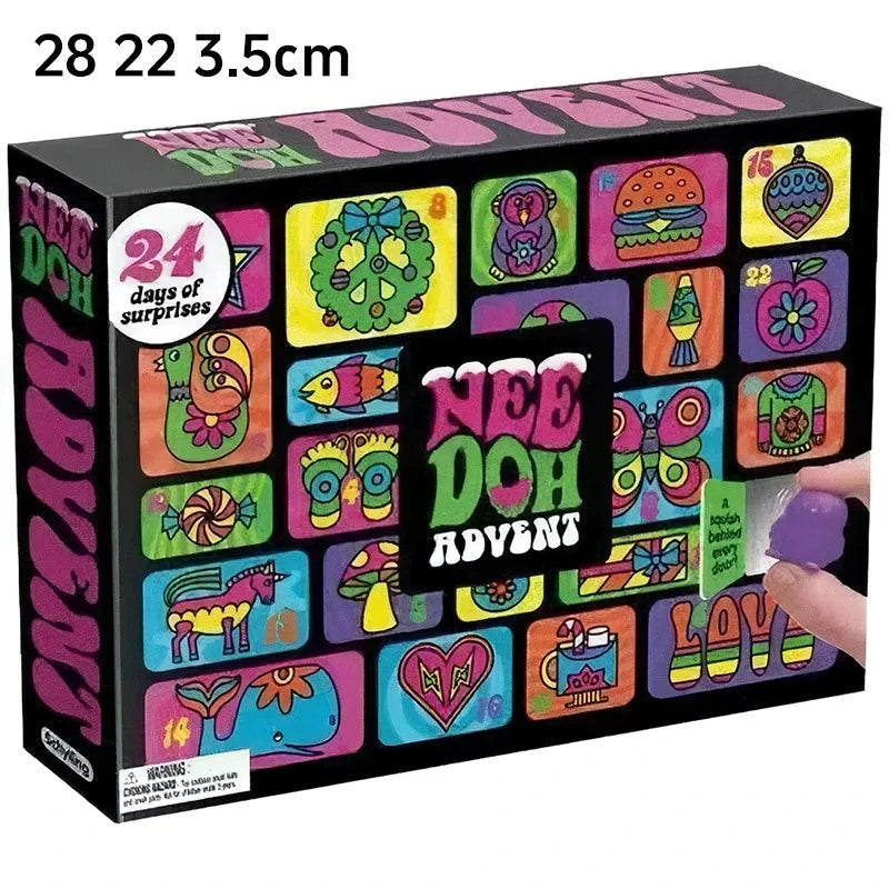 Needoh Nice Cube Fidget Squish Toy Sensory Stress Relief Anti-Anxiety Focus Portable Toy Gift for All Ages