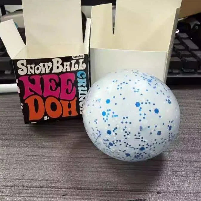 New Snowball Crunch Squish Stress Ball, Crunchy Squeeze Fidget Sensory Toy, Anxiety Stress Relief Toy for Adults, Novelty Gift
