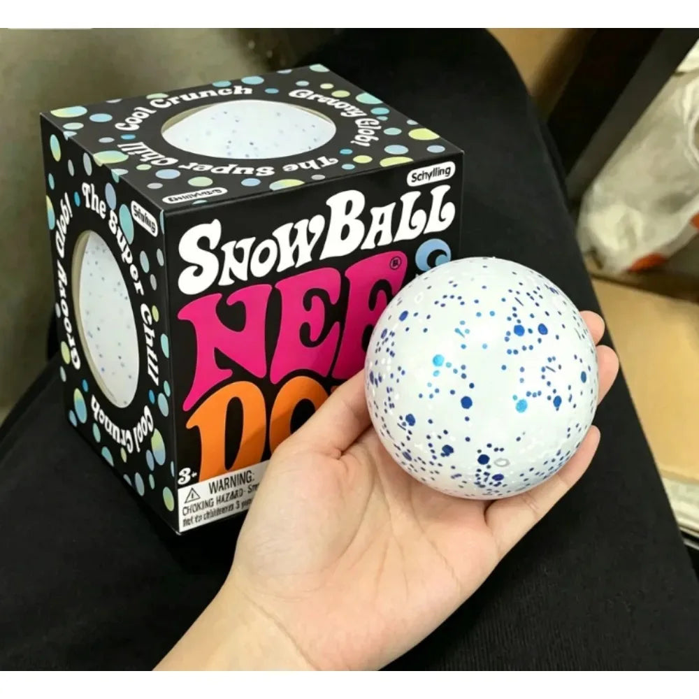 New Snowball Crunch Squish Stress Ball, Crunchy Squeeze Fidget Sensory Toy, Anxiety Stress Relief Toy for Adults, Novelty Gift